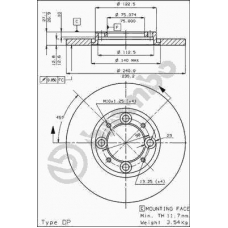 08.4251.10 BREMBO Тормозной диск