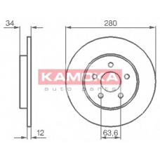 1032252 KAMOKA Тормозной диск