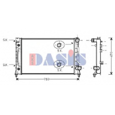 480260N AKS DASIS Радиатор, охлаждение двигателя