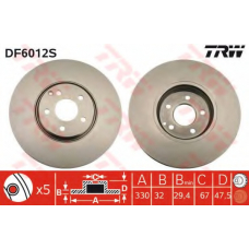 DF6012S TRW Тормозной диск