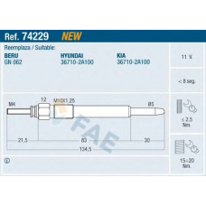 74229 FAE Свеча накаливания