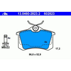 13.0460-2823.2 ATE Комплект тормозных колодок, дисковый тормоз