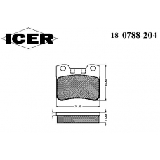 180788-204 ICER Комплект тормозных колодок, дисковый тормоз