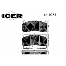 150782 ICER Комплект тормозных колодок, дисковый тормоз