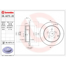 08.A273.20 BREMBO Тормозной диск