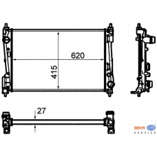 8MK 376 754-451 HELLA Радиатор, охлаждение двигателя