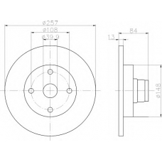 8DD 355 100-211 HELLA Тормозной диск