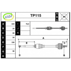 TP115 SERA Приводной вал