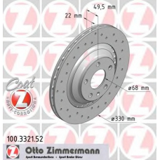 100.3321.52 ZIMMERMANN Тормозной диск