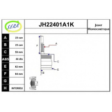 JH22401A1K SERA Шарнирный комплект, приводной вал