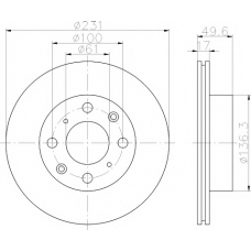 8DD 355 100-761 HELLA PAGID Тормозной диск