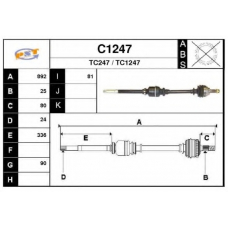 C1247 SNRA Приводной вал