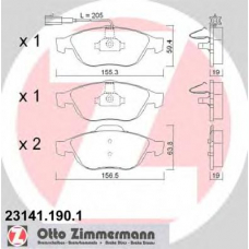 23141.190.1 ZIMMERMANN Комплект тормозных колодок, дисковый тормоз