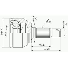 CVJ5567.10 OPEN PARTS Шарнирный комплект, приводной вал