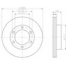 8DD 355 105-201 HELLA Тормозной диск