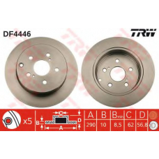 DF4446 TRW Тормозной диск