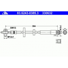 83.6243-0385.3 ATE Тормозной шланг