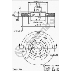 09.9177.10 BREMBO Тормозной диск