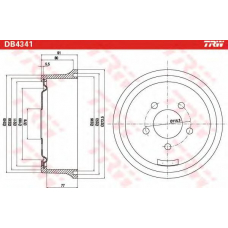 DB4341 TRW Тормозной барабан