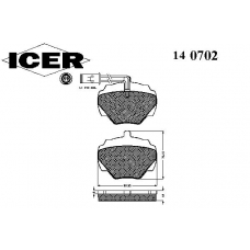 140702 ICER Комплект тормозных колодок, дисковый тормоз