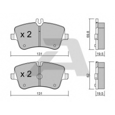 BPMB-1007 AISIN Комплект тормозных колодок, дисковый тормоз