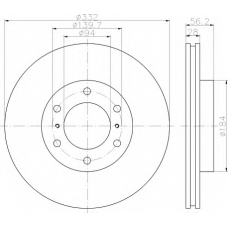 8DD 355 114-581 HELLA Тормозной диск