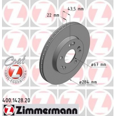 400.1428.20 ZIMMERMANN Тормозной диск