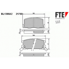 BL1386A2 FTE Комплект тормозных колодок, дисковый тормоз