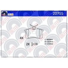 20755 GALFER Комплект тормозных колодок, дисковый тормоз