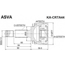 KA-CRTA44 ASVA Шарнирный комплект, приводной вал