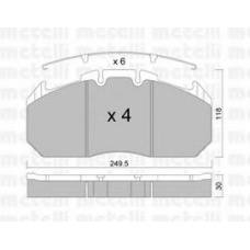 22-0587-0 METELLI Комплект тормозных колодок, дисковый тормоз