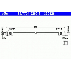 83.7704-0290.3 ATE Тормозной шланг