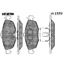 181559 ICER Комплект тормозных колодок, дисковый тормоз