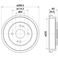 8DT 355 302-261 HELLA Тормозной барабан