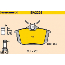 BA2226 BARUM Комплект тормозных колодок, дисковый тормоз