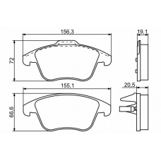 0 986 494 169 BOSCH Комплект тормозных колодок, дисковый тормоз