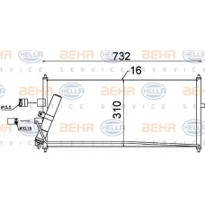 8FC 351 302-521 HELLA Конденсатор, кондиционер