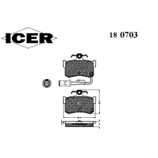 180703 ICER Комплект тормозных колодок, дисковый тормоз