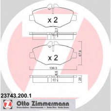 23743.200.1 ZIMMERMANN Комплект тормозных колодок, дисковый тормоз