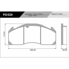 PD/529_HD PRO FRAS-LE Комплект тормозных колодок, дисковый тормоз