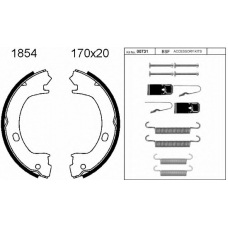 01854K BSF Комплект тормозных колодок, стояночная тормозная с