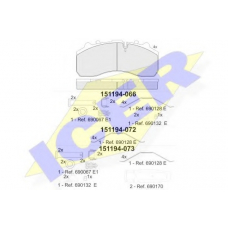 151194 G ICER Комплект тормозных колодок, дисковый тормоз