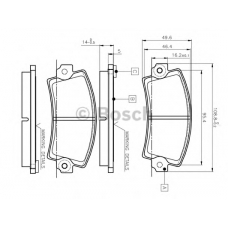 0 986 TB2 485 BOSCH Комплект тормозных колодок, дисковый тормоз