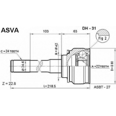 DH-31 ASVA Шарнирный комплект, приводной вал