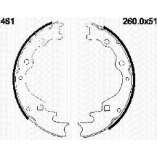 8100 50461 TRIDON Brake shoes