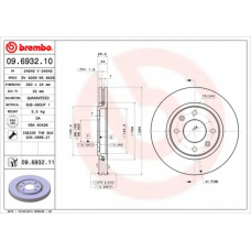 09.6932.11 BREMBO Тормозной диск