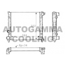 100953 AUTOGAMMA Радиатор, охлаждение двигателя