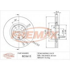 BD-3615 FREMAX Тормозной диск