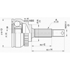 CVJ5193.10 OPEN PARTS Шарнирный комплект, приводной вал