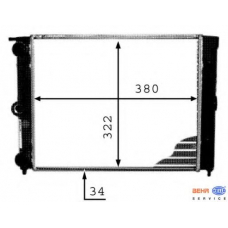 8MK 376 713-341 HELLA Радиатор, охлаждение двигателя